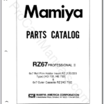 Mamiya RZ67 Professional II 6x7 Roll Film Holder Insert RZ 120,220 Type & 6x7 Outer Cassette RZ Parts List