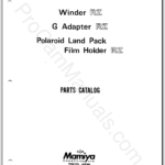 Mamiya RZ67 Professional Winder RZ, G Adapter RZ, & Polaroid Land Pack Film Holder RZ Parts Catalog
