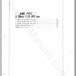 Mamiya 645 Pro A 200mm f2.8 APO Lens Parts List