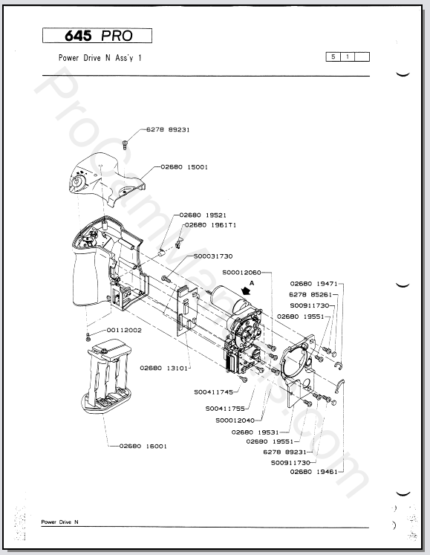 Mamiya 645 Pro Power Drive N Parts List