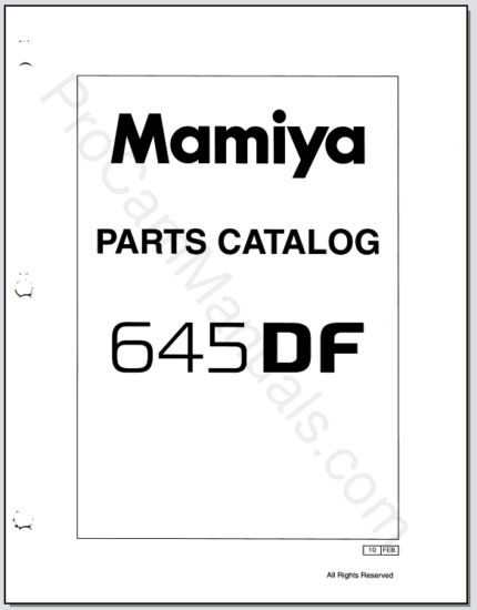 Mamiya 645DF Parts Catalog