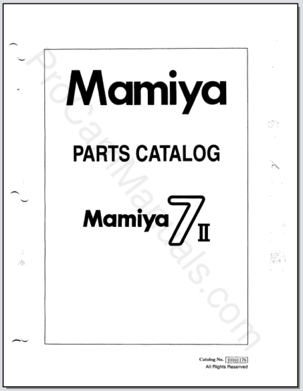 Mamiya 7 II Camera Body Parts Catalog