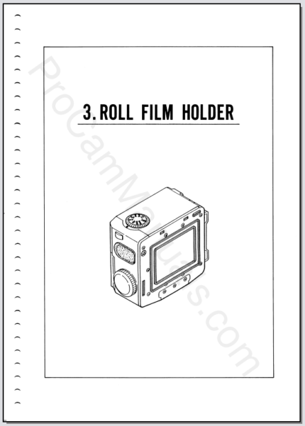 Mamiya M645 Roll Film Holder Repair Manual