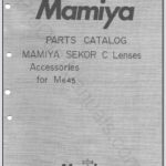 Mamiya Parts Catalog for Sekor C Lenses Accessories