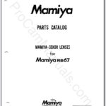 Mamiya RB67 Mamiya-Sekor Lenses Parts Catalog