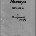 Mamiya RB67 Pro S Camera Body Parts Catalog