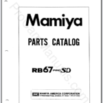 Mamiya RB67 ProSD Camera Body Parts Catalog