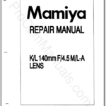 Mamiya RB67 ProSD KL 140mm f4.5 ML-A Lens Repair Manual