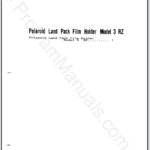 Mamiya RZ Polaroid Land Pack Film Holder Model 3 Parts List