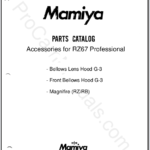 Mamiya RZ67 Professional Accessories Parts List
