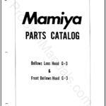 Mamiya RZ67 Professional Bellows Lens Hood G-3 & Front Bellows Hood G-3 Parts Catalog