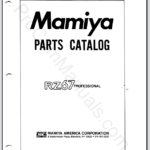 Mamiya RZ67 Professional Camera Body Parts Catalog