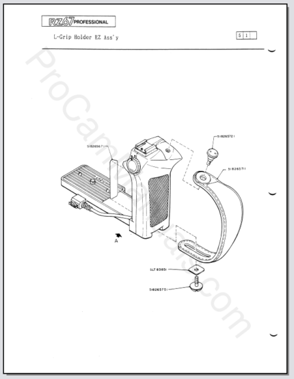 Mamiya RZ67 Professional L-Grip Holder RZ Parts List