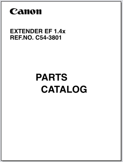 Canon Extender EF1.4X Parts Catalog