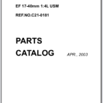Canon Lens EF 17-40mm 1:4L USM Parts Catalog