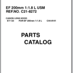 Canon Lens EF 200mm 1:1.8L USM Parts Catalog