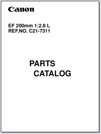 Canon Lens EF 200mm 1:2.8L Parts Catalog