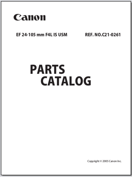 Canon Lens EF 24-105mm F4L IS USM Parts Catalog