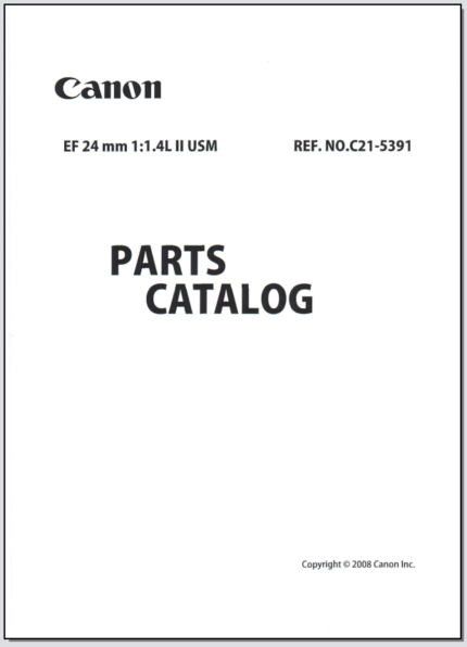 Canon Lens EF 24mm 1:1.4L II USM Parts Catalog