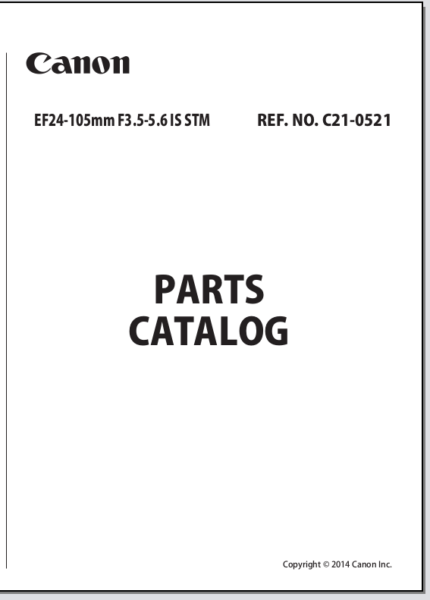 Canon Lens EF 24-105mm F3.5-5.6 IS STM Parts Catalog