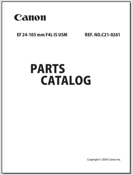 Canon Lens EF 24-105mm F4L IS USM Parts Catalog