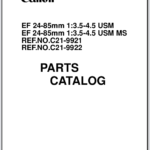 Canon Lens EF 24-85mm 1:3.5-4.5 USM-USM MS Parts Catalog