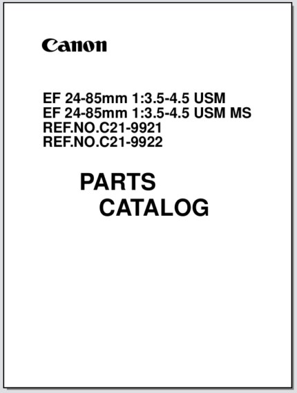 Canon Lens EF 24-85mm 1:3.5-4.5 USM-USM MS Parts Catalog