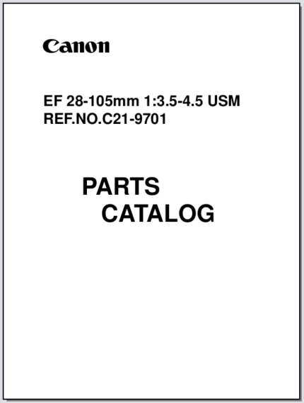 Canon Lens EF 28-105mm F3.5-4.5 USM Parts Catalog