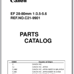 Canon Lens EF 28-80mm 1:3.5-5.6 Parts Catalog