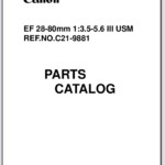 Canon Lens EF 28-80mm 1:3.5-5.6 III USM Parts Catalog