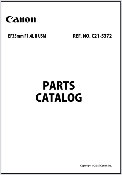 Canon Lens EF 35mm F1.4L II USM Parts Catalog