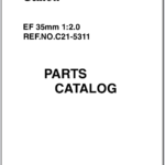 Canon Lens EF 35mm 1:2.0 USM Parts Catalog