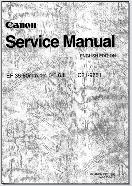 Canon Lens EF 35-80mm 1:4-5.6 II Service Manual