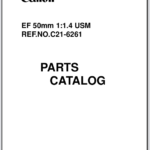 Canon Lens EF 50mm 1:1.4 USM Parts Catalog