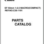 Canon Lens EF 50mm 1:2.5 Macro-Compact Parts Catalog