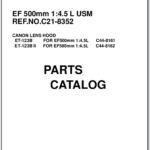Canon Lens EF 500mm 1:4.5L USM Parts Catalog