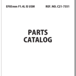 Canon Lens EF 85mm 1:1.4L IS USM Parts Catalog