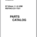 Canon Lens EF 85mm 1:1.8 USM Parts Catalog