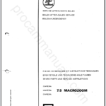 Bolex 7.5 MacroZoom Camera Spare parts & Service Instructions