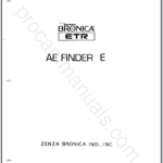 Bronica ETR AE Finder E Repair Manual