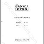 Bronica ETRS AE-II Finder E Repair Manual & Parts List