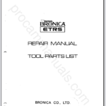 Bronica ETRS Repair Manual, Tool, parts List