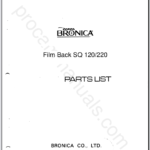 Bronica Film Back SQ 120,220 Parts List