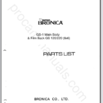 Bronica GS-1 Main Body & Film Back GS 120,220 Parts List