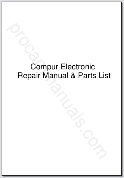 Compur Electronic Repair Manual & Parts list