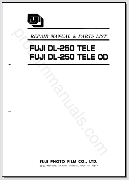 Fuji DL-250 Tele, DL-250 Tele QD Repair Manual & Parts List