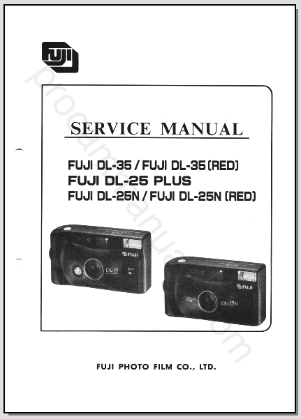 Fuji DL-35, DL-35 (Red), DL-25 Plus, DL-25N, DL-25N (Red) Service Manual & Parts List