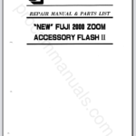 NEW Fuji 2000 Zoom Accessory Flash II Repair Manual & Parts List