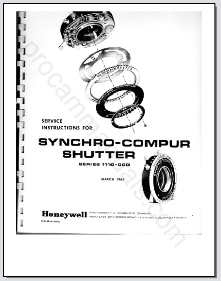 honeywell synchro compur shutter manual